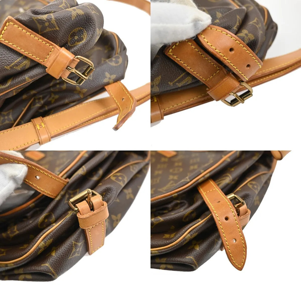 Louis Vuitton Saumur Monogram Canvas Brown Canvas Shoulder Bag Bag (Pre-Owned)