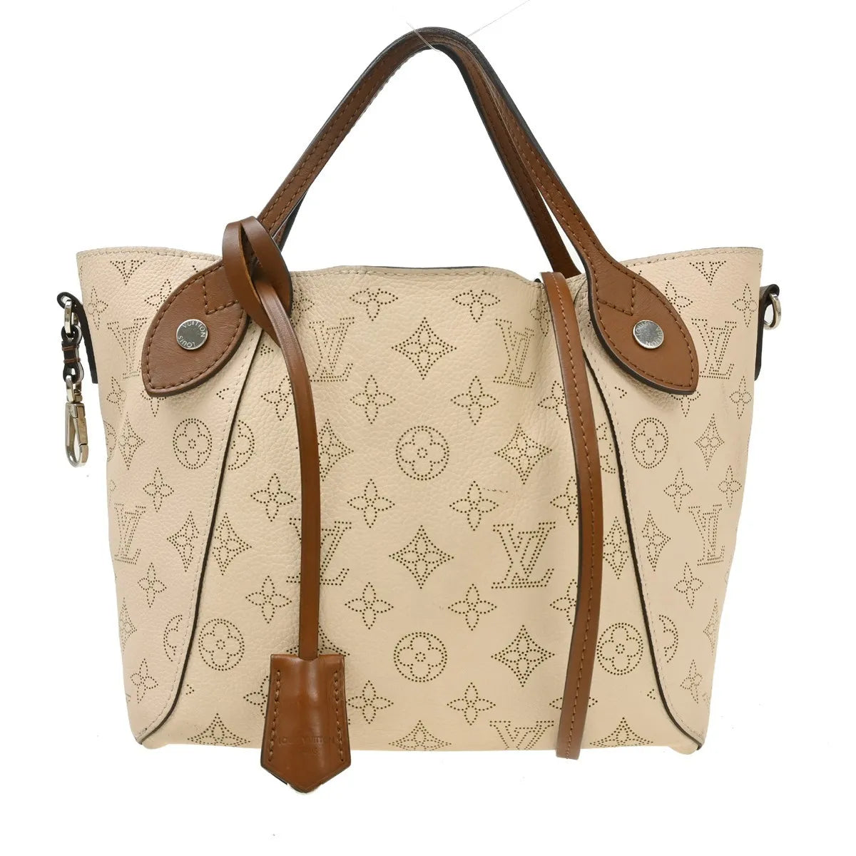 Louis Vuitton Hina Mahina Leather Beige Leather Tote Bag Bag (Pre-Owned)