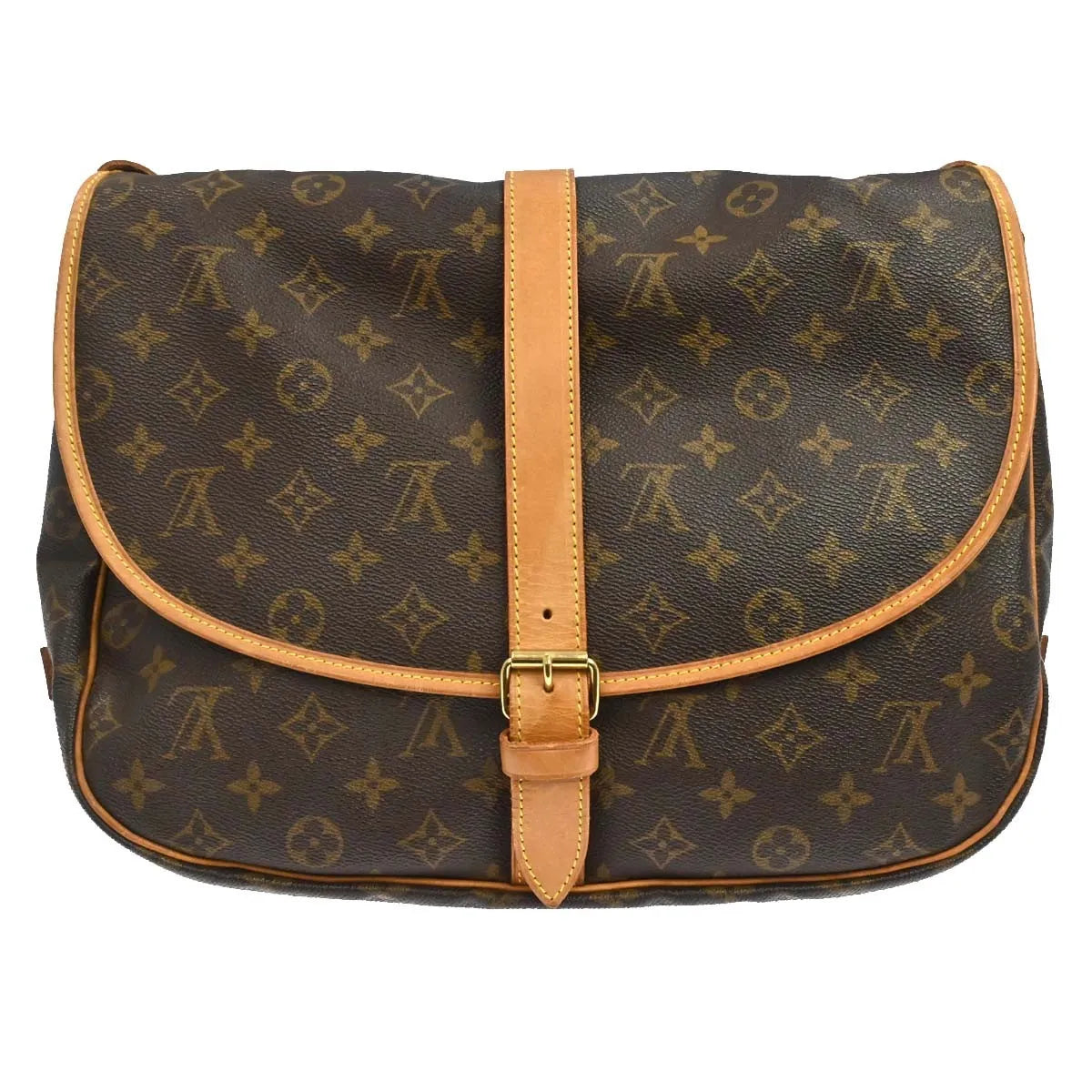 Louis Vuitton Saumur Monogram Canvas Brown Canvas Shoulder Bag Bag (Pre-Owned)