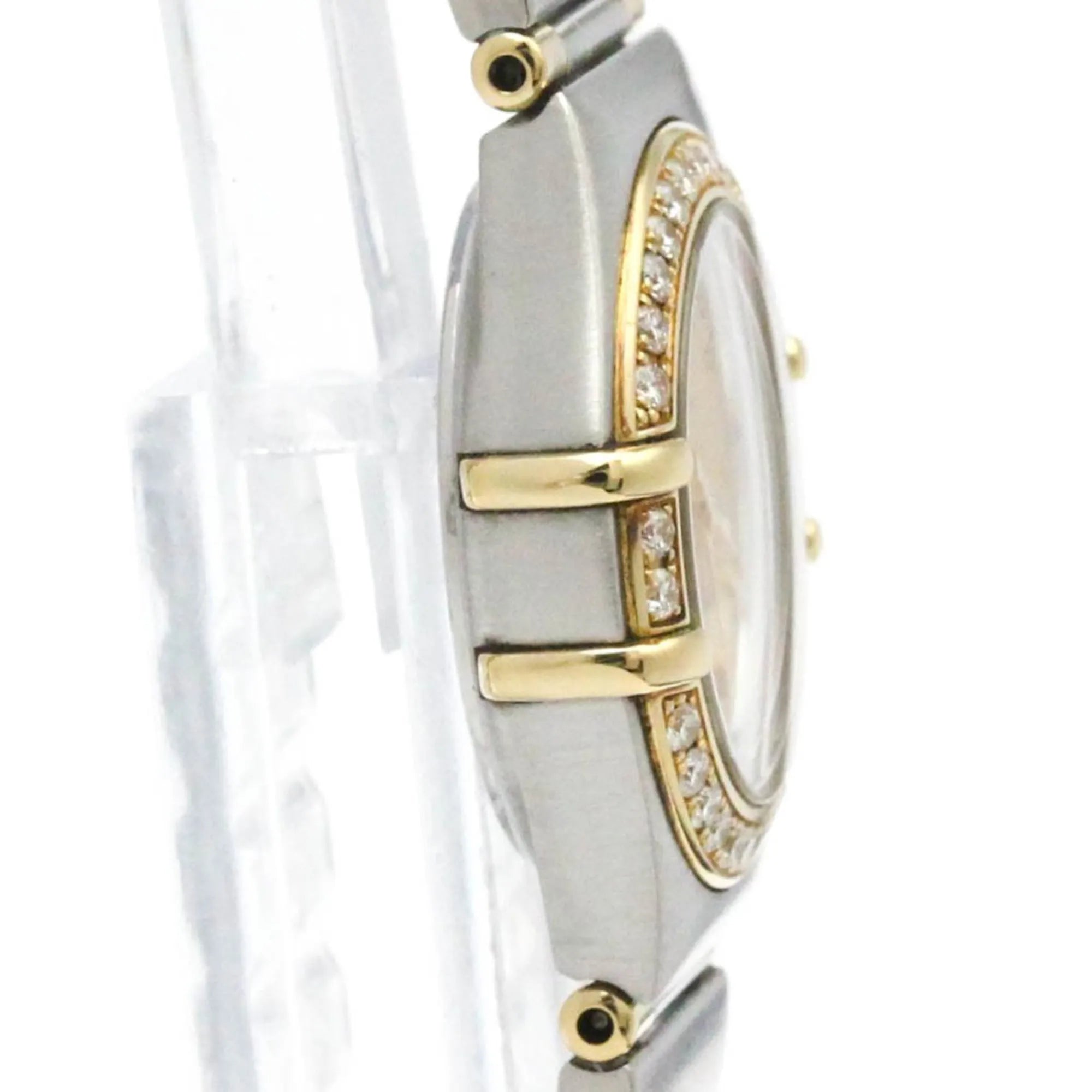 Omega Constellation Quartz Stainless Steel And Yellow Gold With Diamond Bezel And Markers And Mother Of Pearl Watch (Pre-Owned)