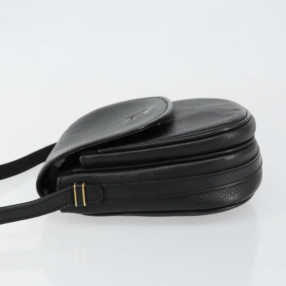 Burberry Flap Shoulder Leather Black Leather Shoulder Bag Bag (Pre-Owned)