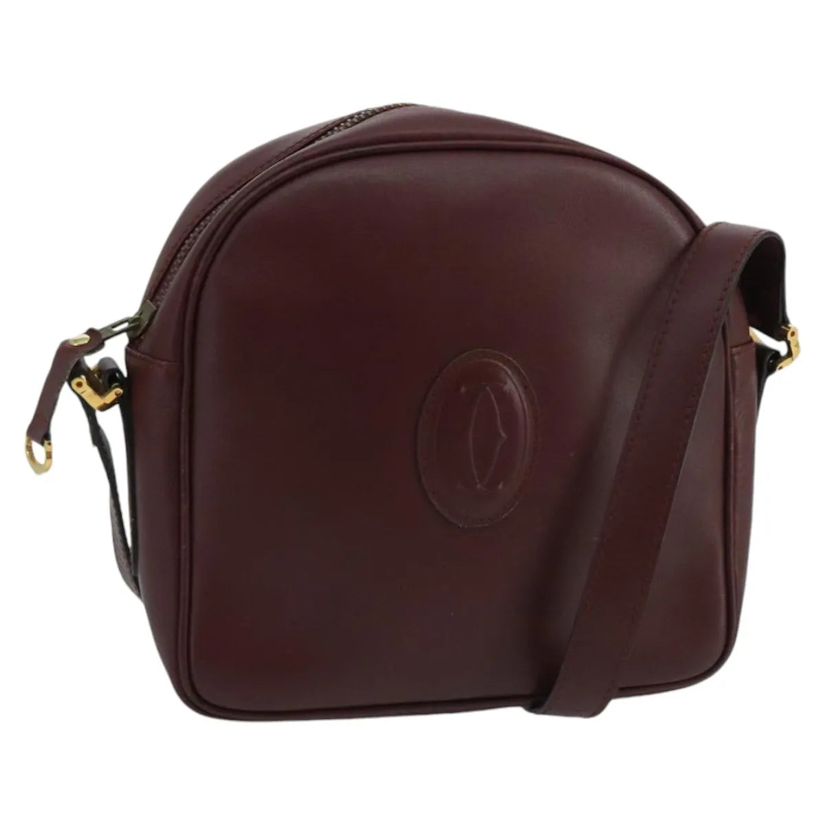 Cartier Must De Cartier Leather Burgundy Leather Shoulder Bag Bag (Pre-Owned)