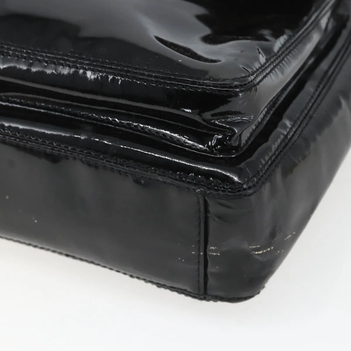 Chanel Vintage Flap Patent Leather Black Patent_Leather Shoulder Bag Bag (Pre-Owned)