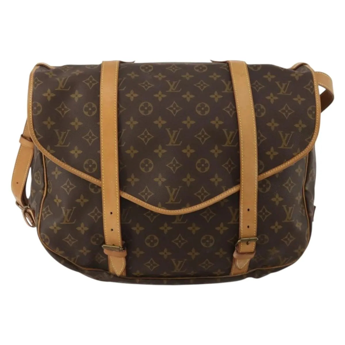Louis Vuitton Saumur Monogram Canvas Brown Canvas Shoulder Bag Bag (Pre-Owned)