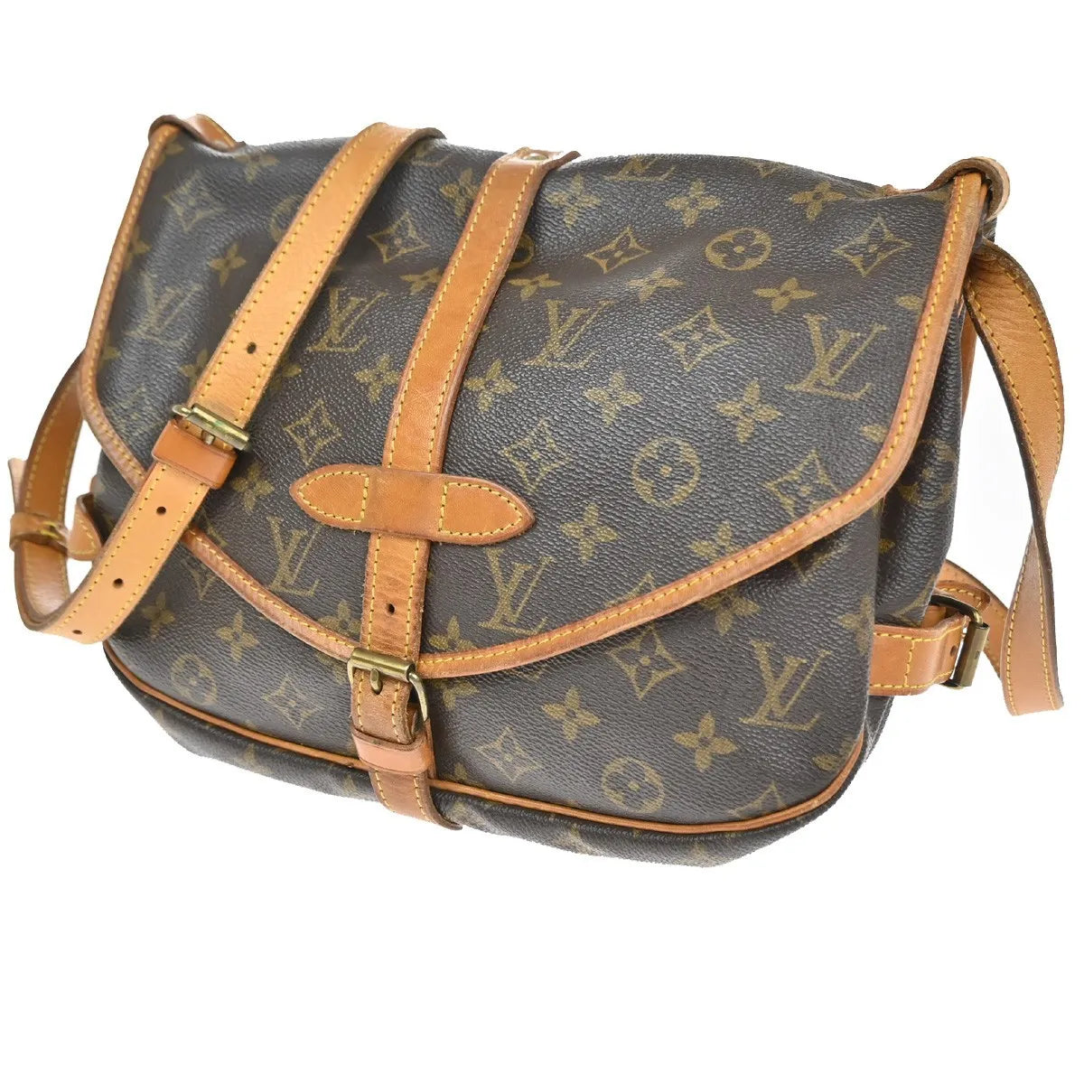 Louis Vuitton Saumur Monogram Canvas Brown Canvas Shoulder Bag Bag (Pre-Owned)