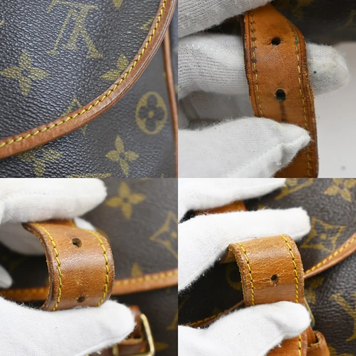 Louis Vuitton Saumur Monogram Canvas Brown Leather Shoulder Bag Bag (Pre-Owned)