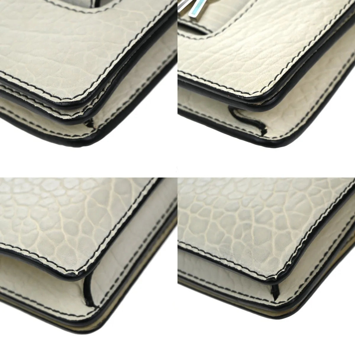 Christian Dior J'adior Flap Canyon Grained Lambskin With Mosaic Detail White Leather Shoulder Bag Bag (Pre-Owned)