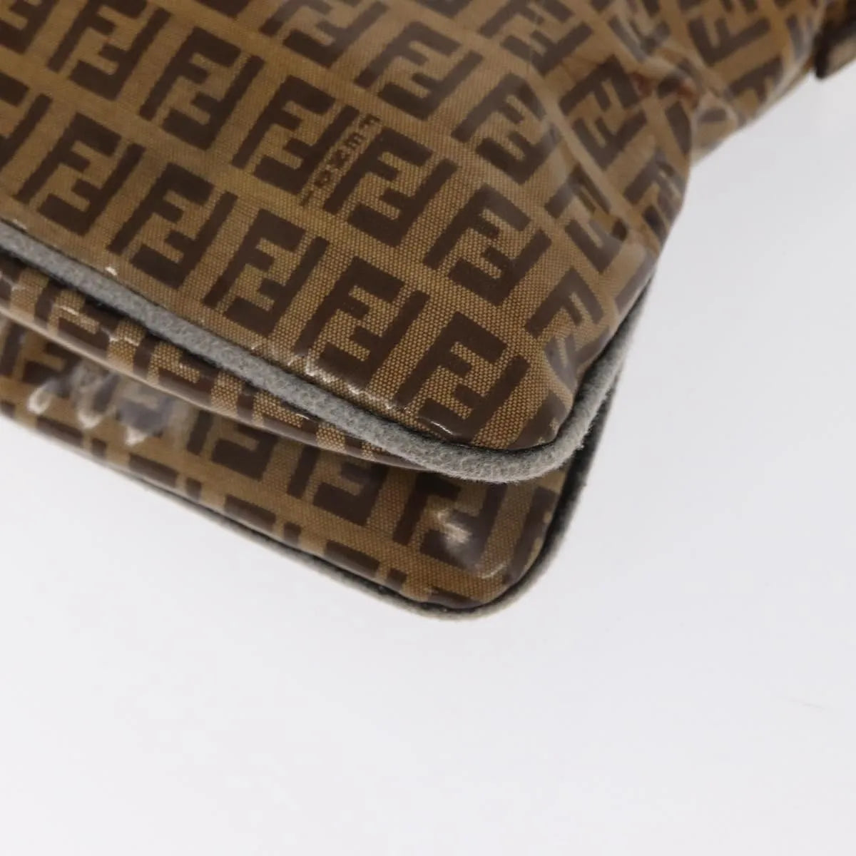 Fendi Mamma Baguette Cuir Verni Brown Pvc Shoulder Bag Bag (Pre-Owned)