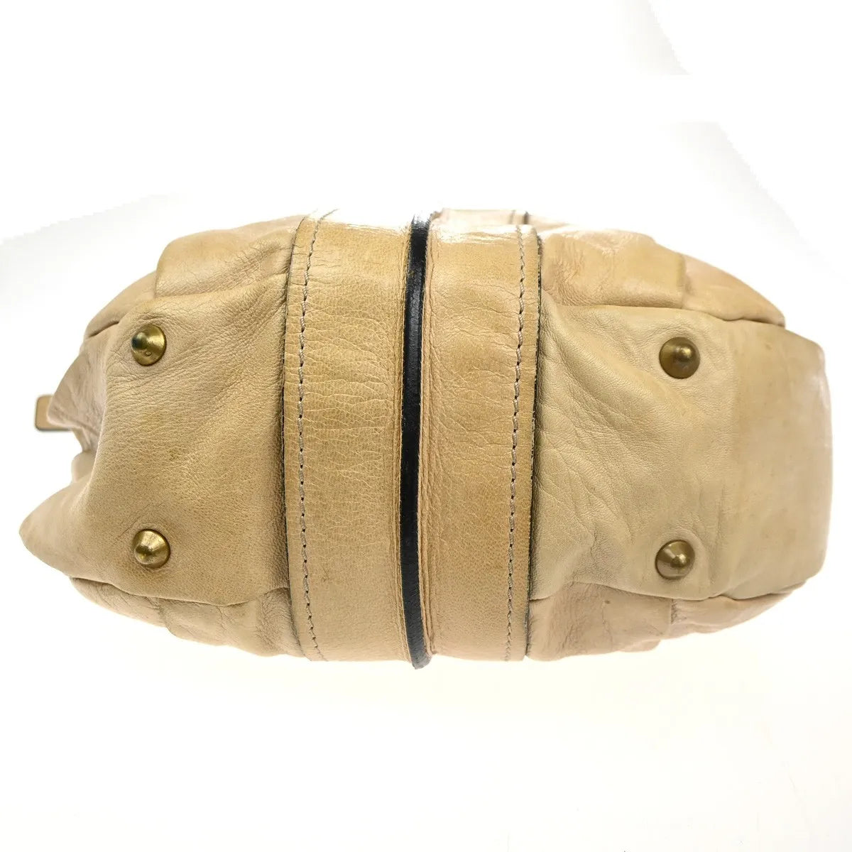 Chloe Heloise Hobo Leather Beige Leather Shoulder Bag Bag (Pre-Owned)