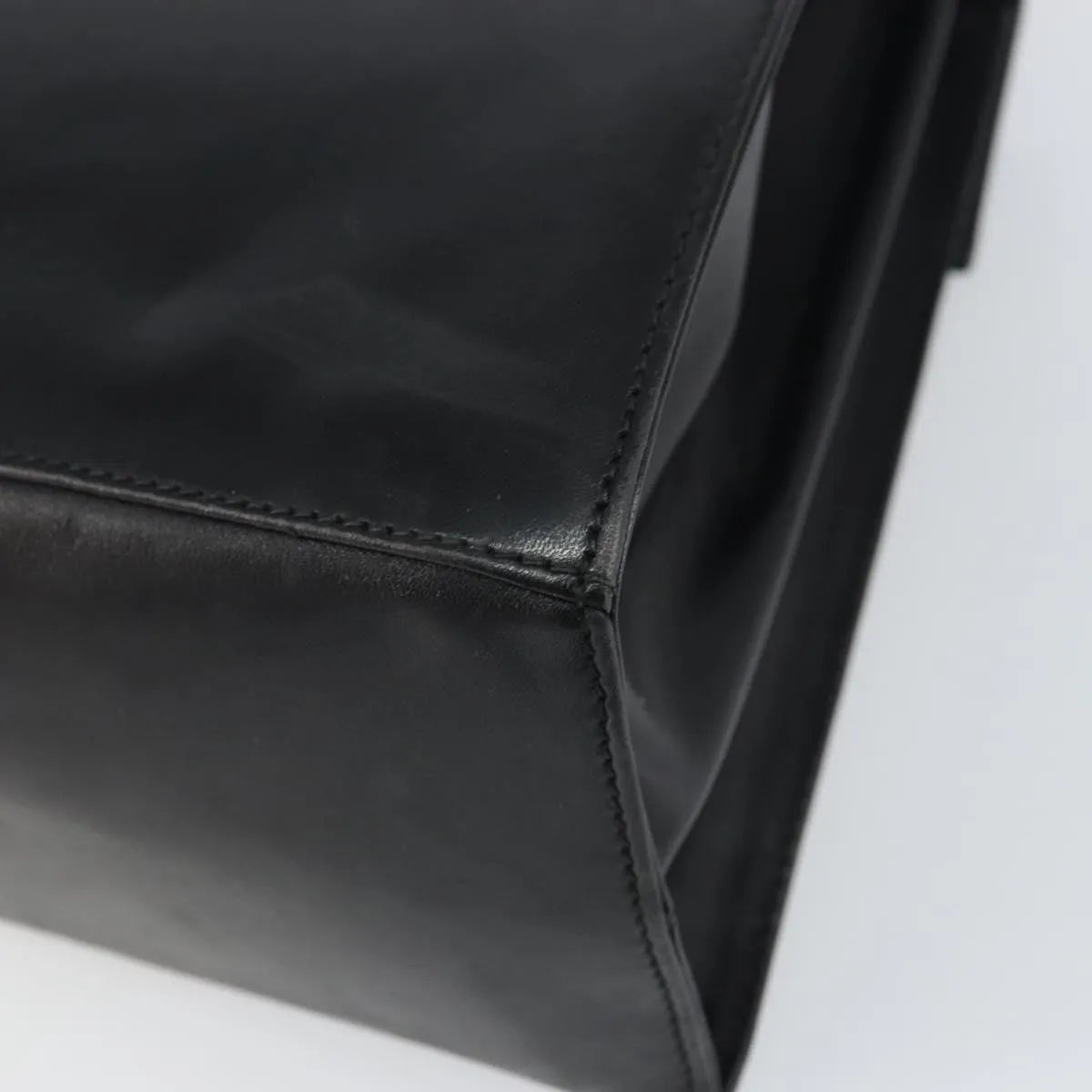 Salvatore Ferragamo Gancini Convertible Top Handle Leather Black Leather Handbag (Pre-Owned)