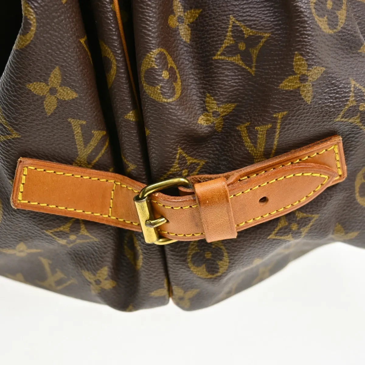 Louis Vuitton Saumur Handbag Monogram Canvas Brown Canvas Shoulder Bag Bag (Pre-Owned)