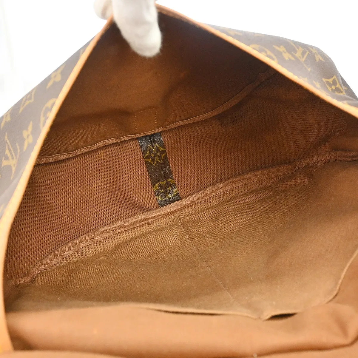 Louis Vuitton Saumur Handbag Monogram Canvas Brown Canvas Shoulder Bag Bag (Pre-Owned)