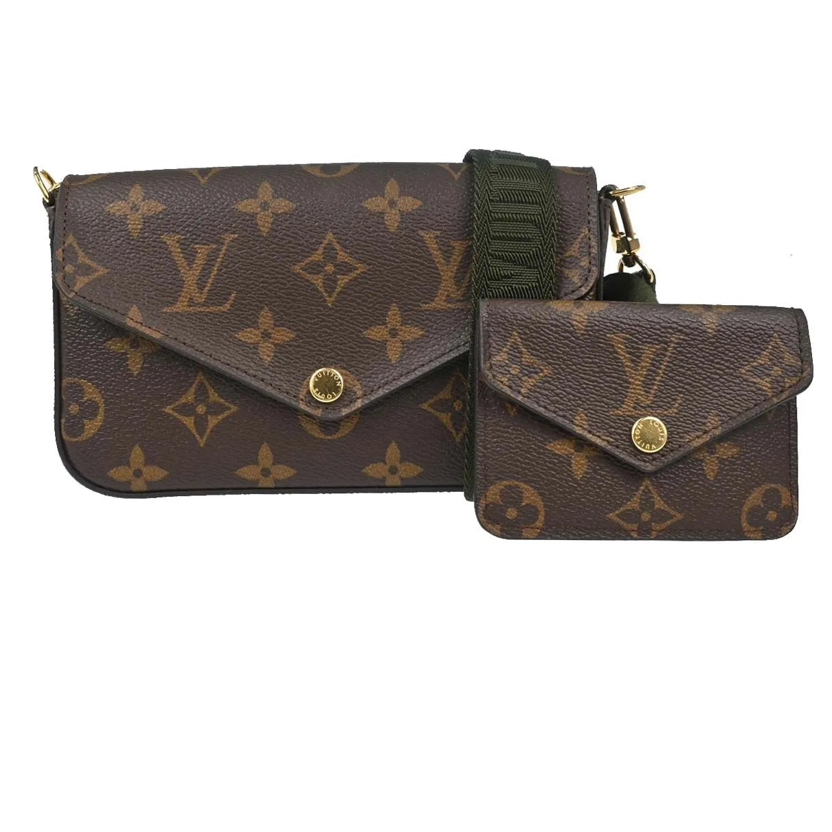Louis Vuitton Felicie Strap & Go Monogram Canvas Brown Canvas Shoulder Bag Bag (Pre-Owned)