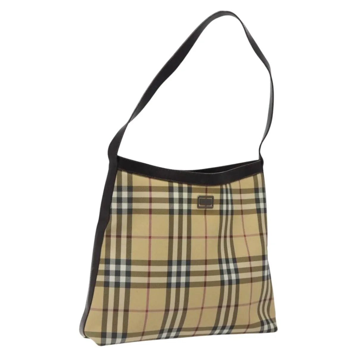 Burberry Nova Check Canvas And Leather Beige Canvas Shoulder Bag Bag (Pre-Owned)