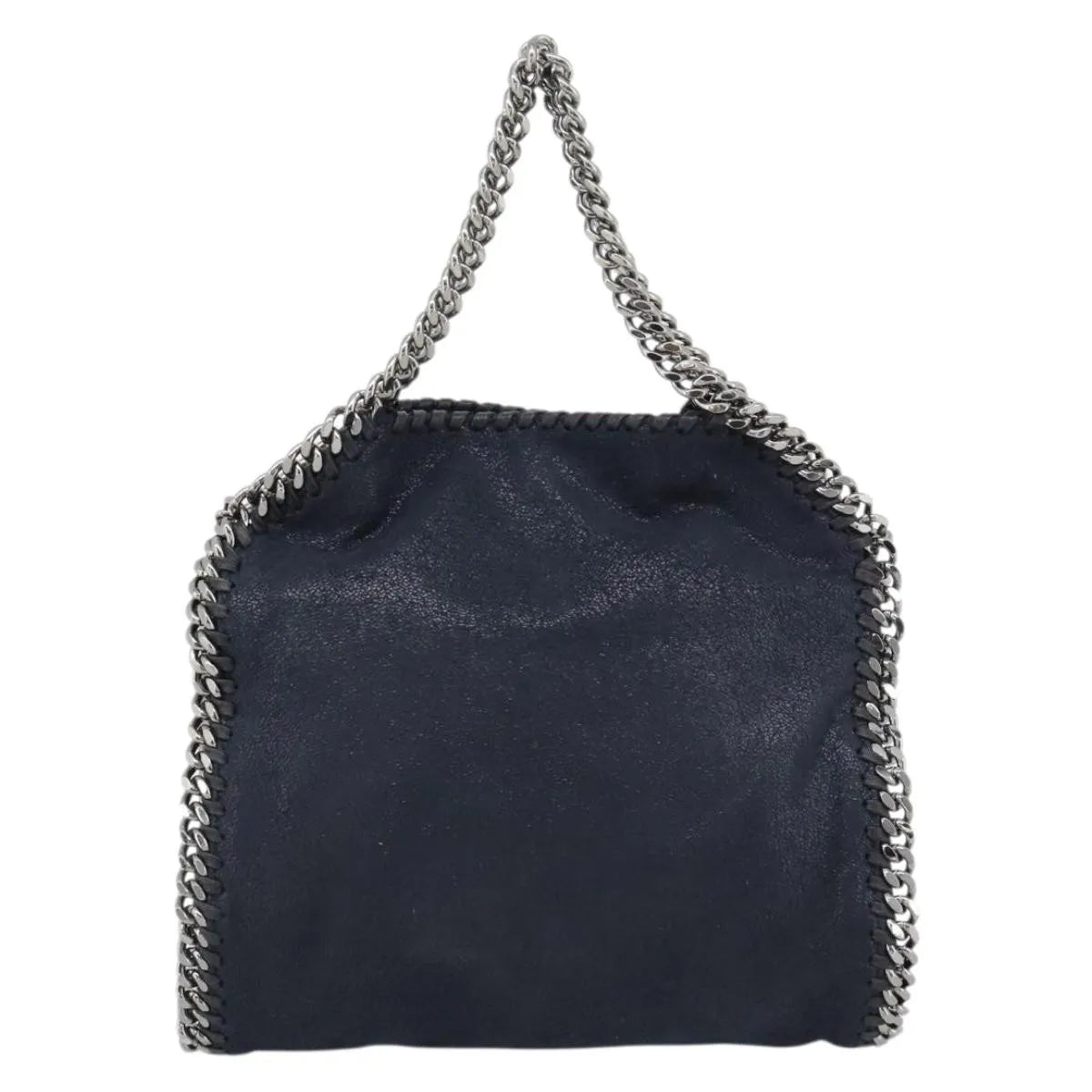Stella Mccartney Falabella Fold Over Faux Leather Navy Polyester Shoulder Bag Bag (Pre-Owned)