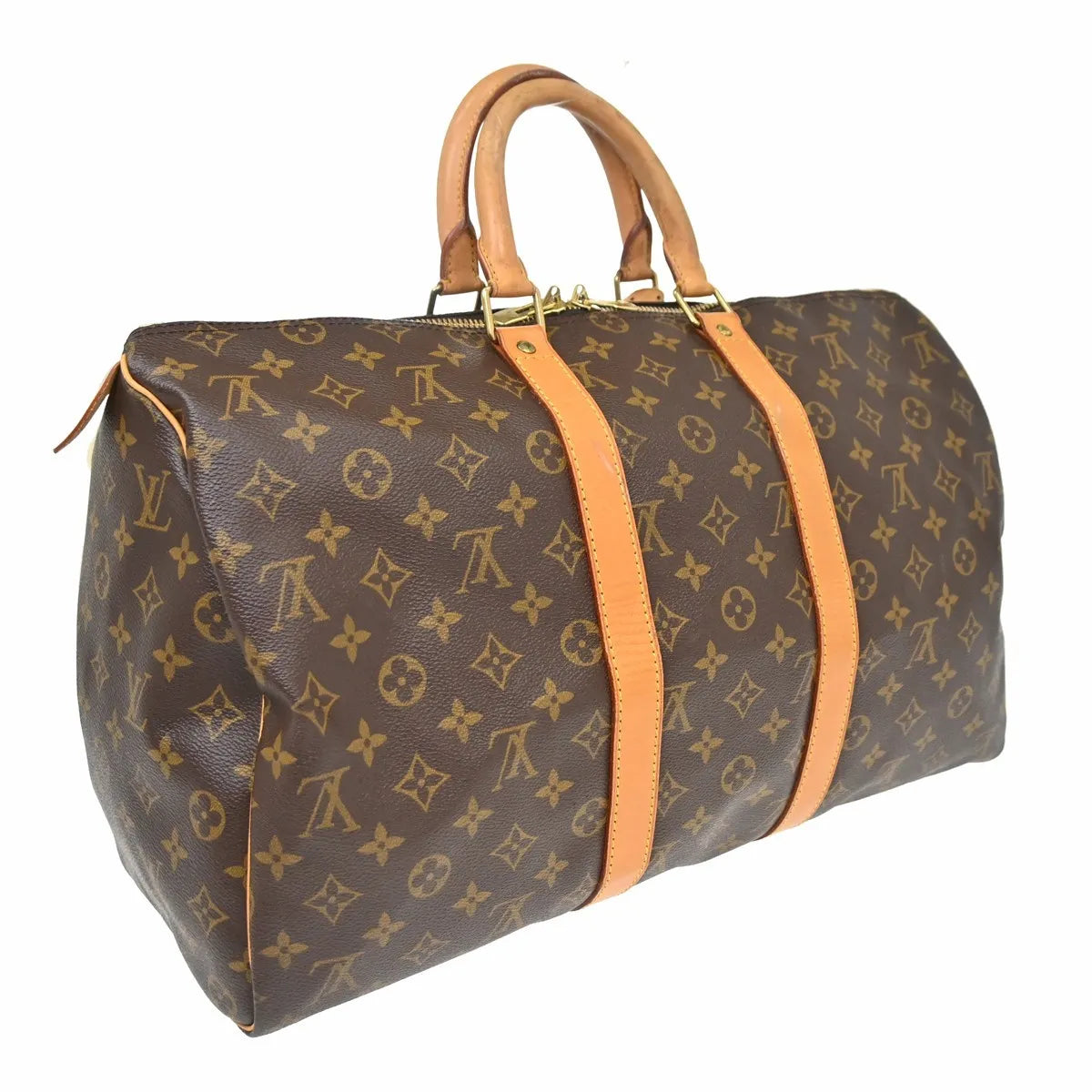 Louis Vuitton Keepall Monogram Brown Canvas Travel Bag Bag (Pre-Owned)