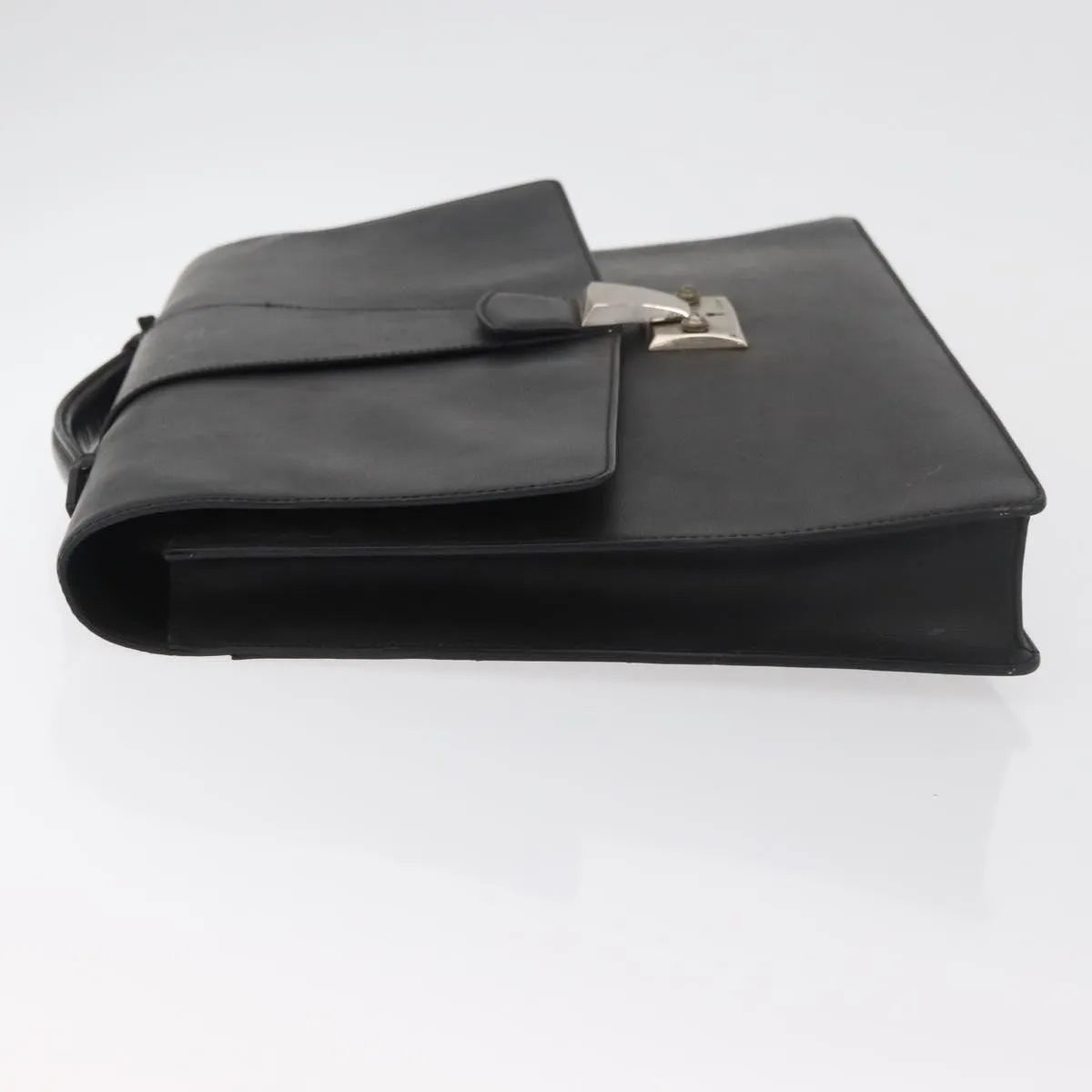 Cartier Vintage Briefcase Leather Black Leather Briefcase Bag (Pre-Owned)