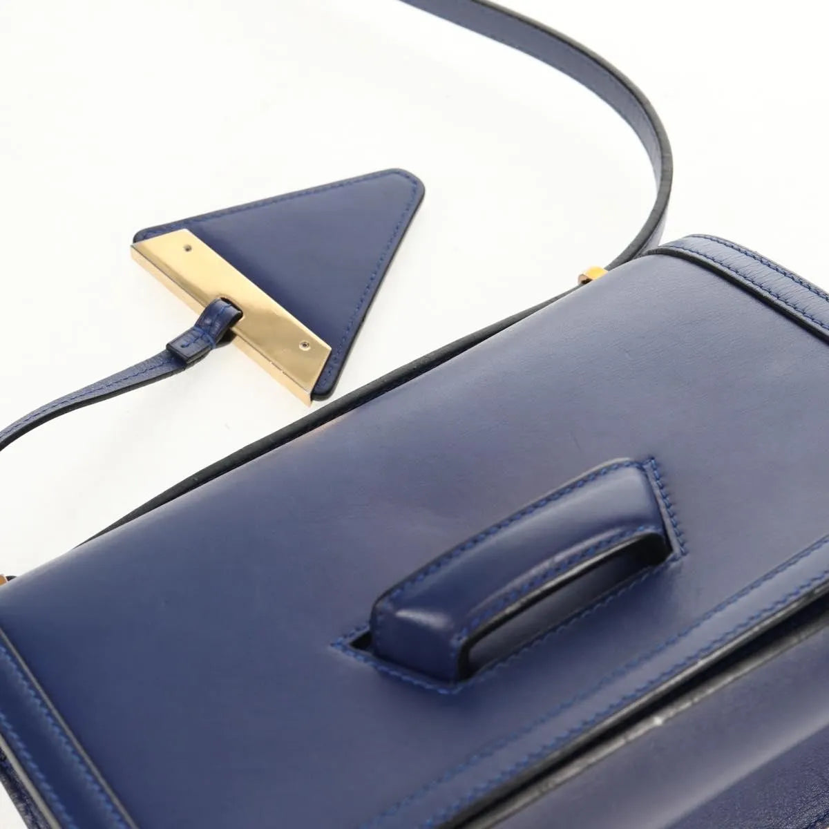 Loewe Barcelona Leather Blue Leather Shoulder Bag Bag (Pre-Owned)