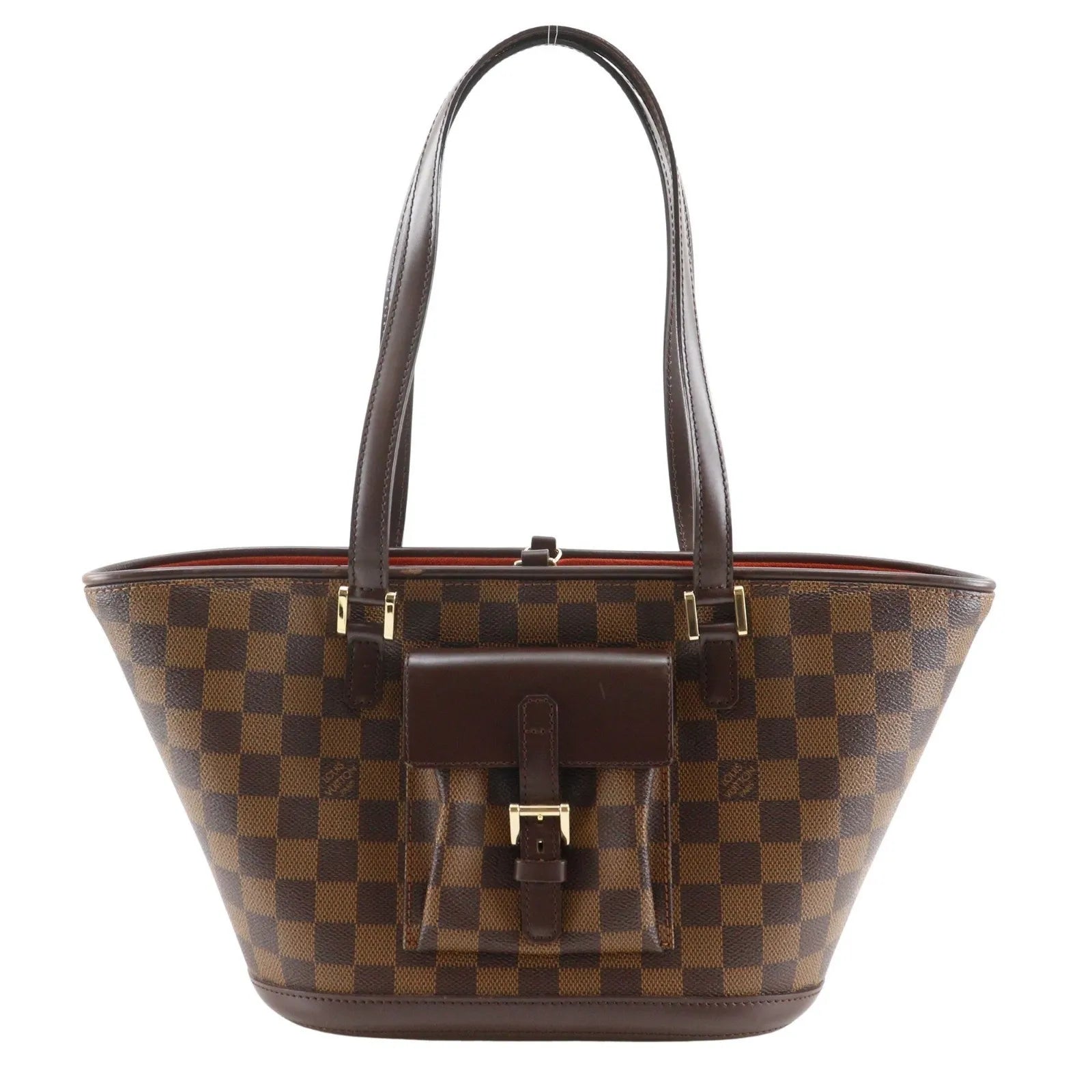 Louis Vuitton Manosque Damier Ebene Brown Canvas Tote Bag Bag (Pre-Owned)