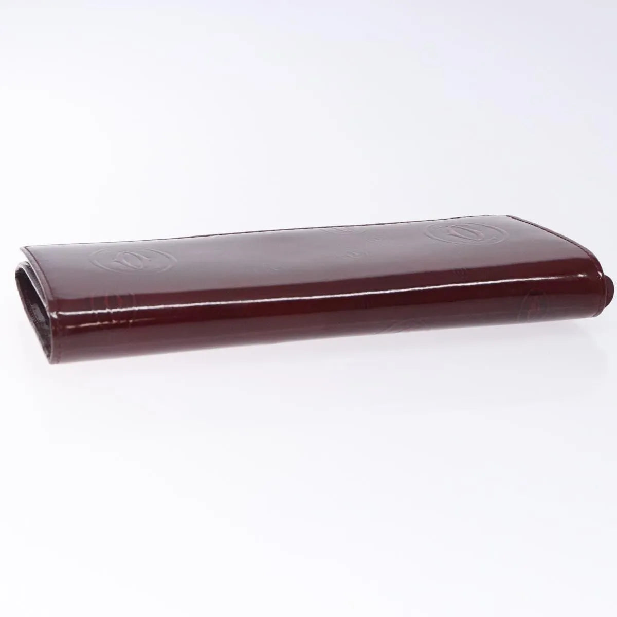 Cartier Happy Birthday Long Patent Leather Burgundy Patent_Leather Wallets Accessory (Pre-Owned)