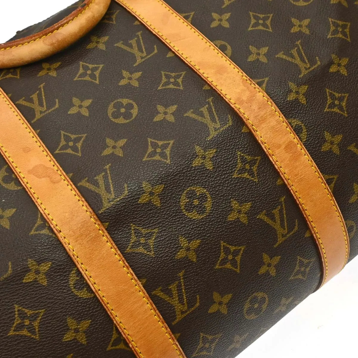Louis Vuitton Keepall Bag Monogram Canvas Brown Canvas Travel Bag Bag (Pre-Owned)