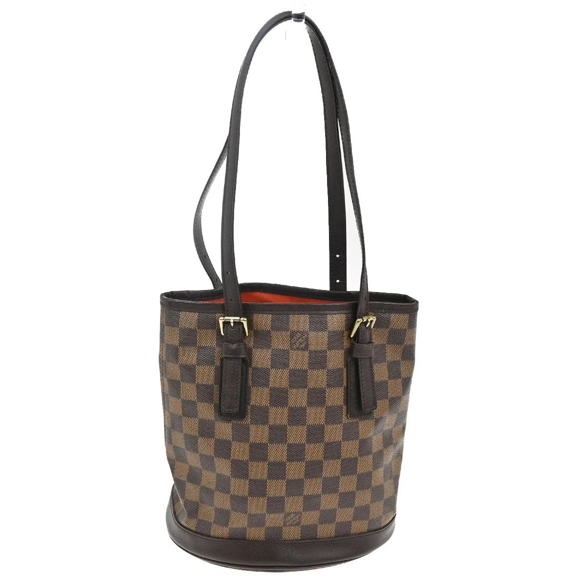 Louis Vuitton Marais Bucket Damier Brown Leather Shoulder Bag Bag (Pre-Owned)
