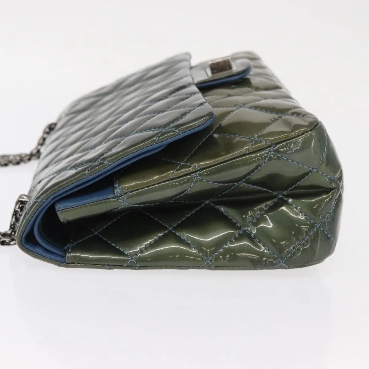 Chanel Reissue 2.55 Flap Quilted Patent Green Patent_Leather Shoulder Bag Bag (Pre-Owned)
