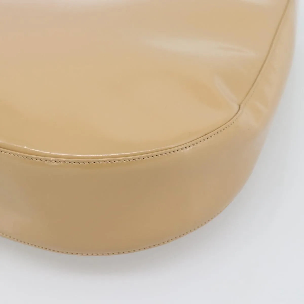 Salvatore Ferragamo Gancini Patent Leather Beige Patent_Leather Shoulder Bag Bag (Pre-Owned)