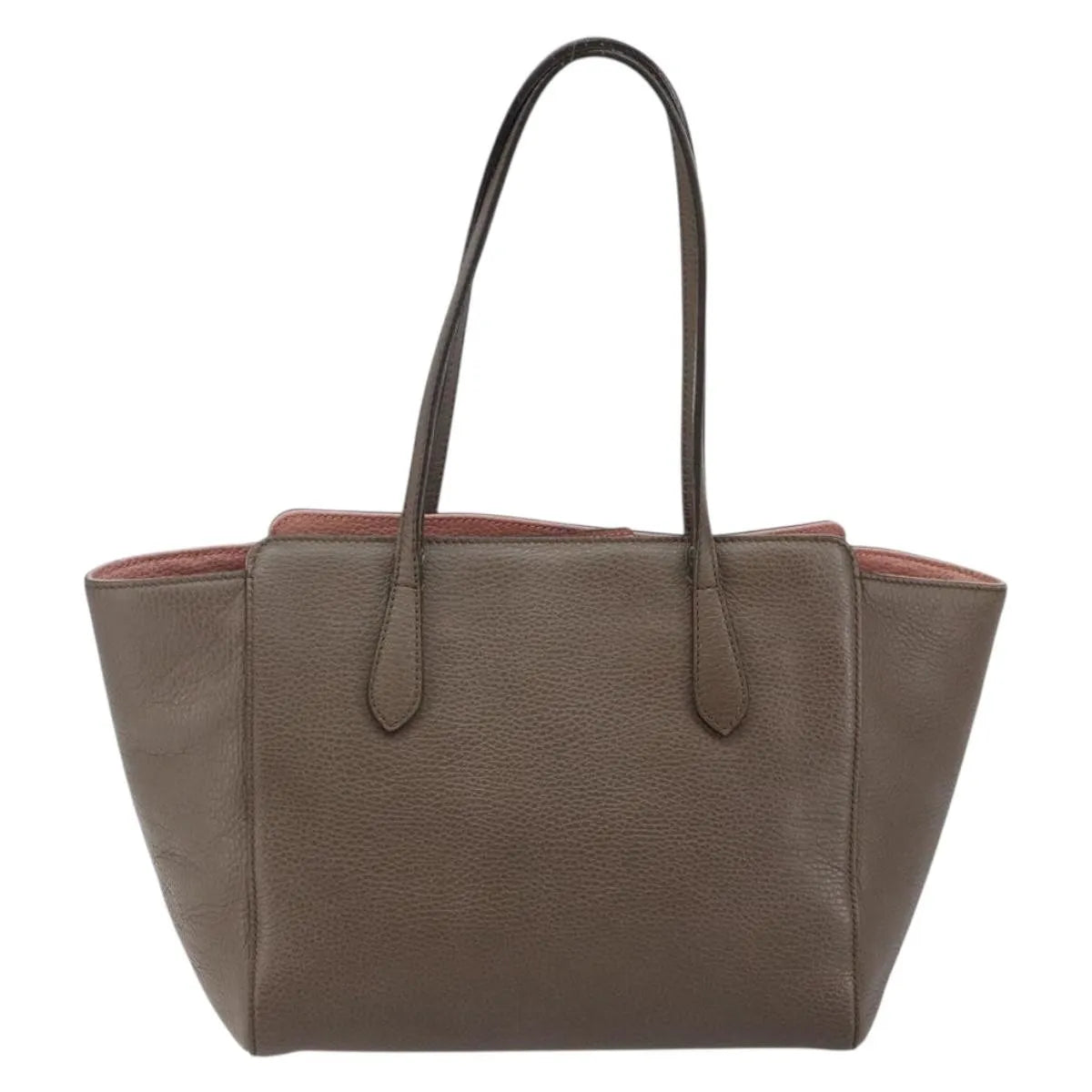 Gucci Swing Tote Leather Gray Leather Tote Bag Bag (Pre-Owned)