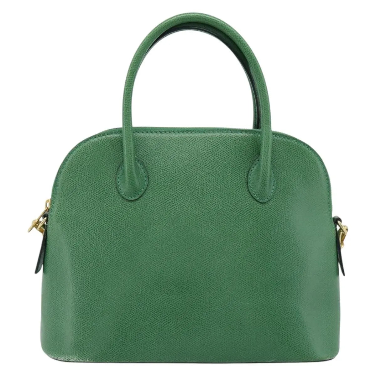 Celine Vintage Convertible Bowler Leather Green Leather Handbag (Pre-Owned)
