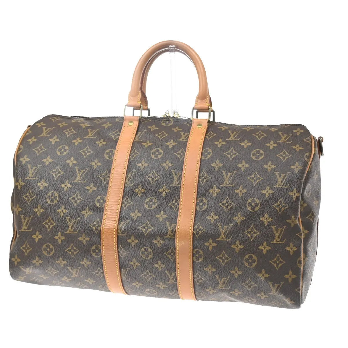 Louis Vuitton Keepall Bandoulière Monogram Brown Canvas Travel Bag Bag (Pre-Owned)