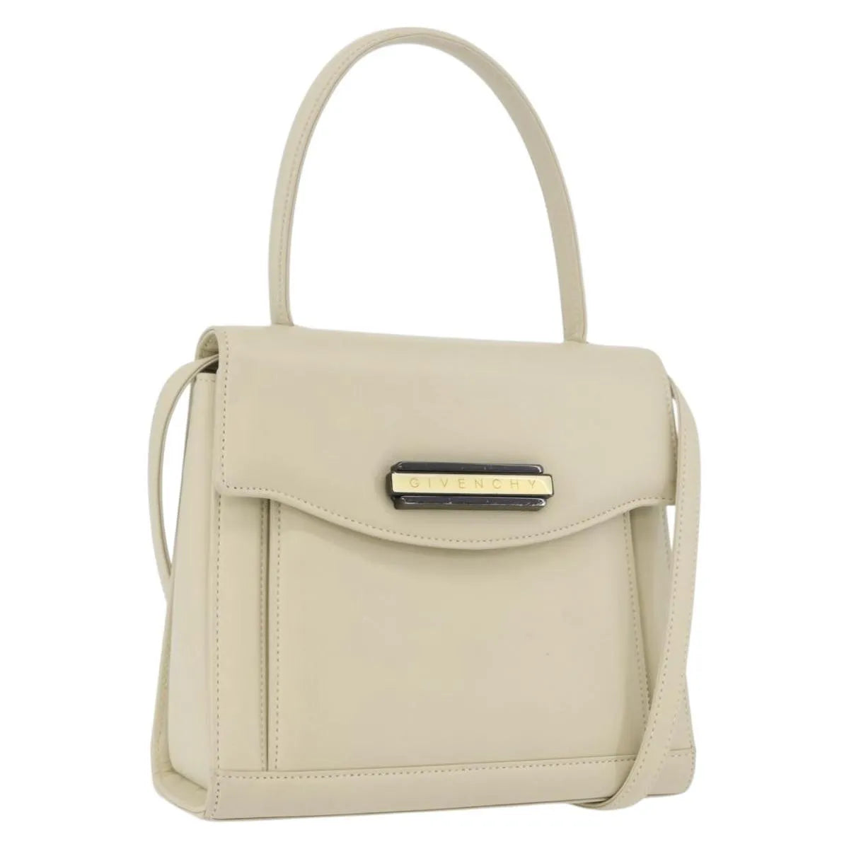 Givenchy Vintage Leather Beige Leather Handbag (Pre-Owned)