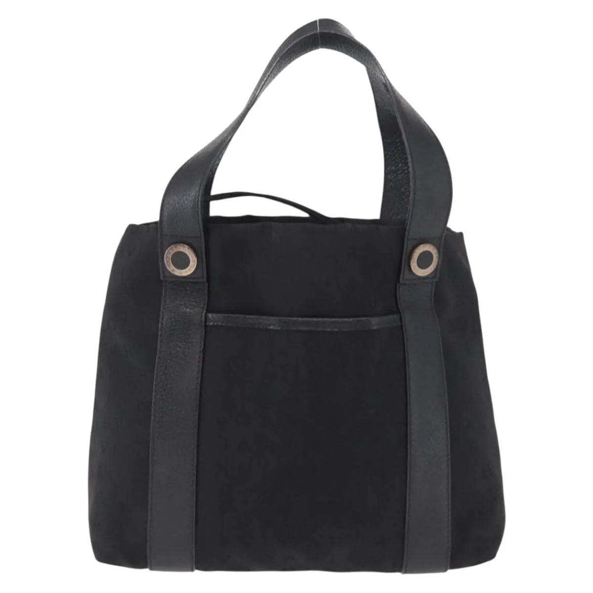 Bvlgari Logomania Canvas Black Canvas Tote Bag Bag (Pre-Owned)