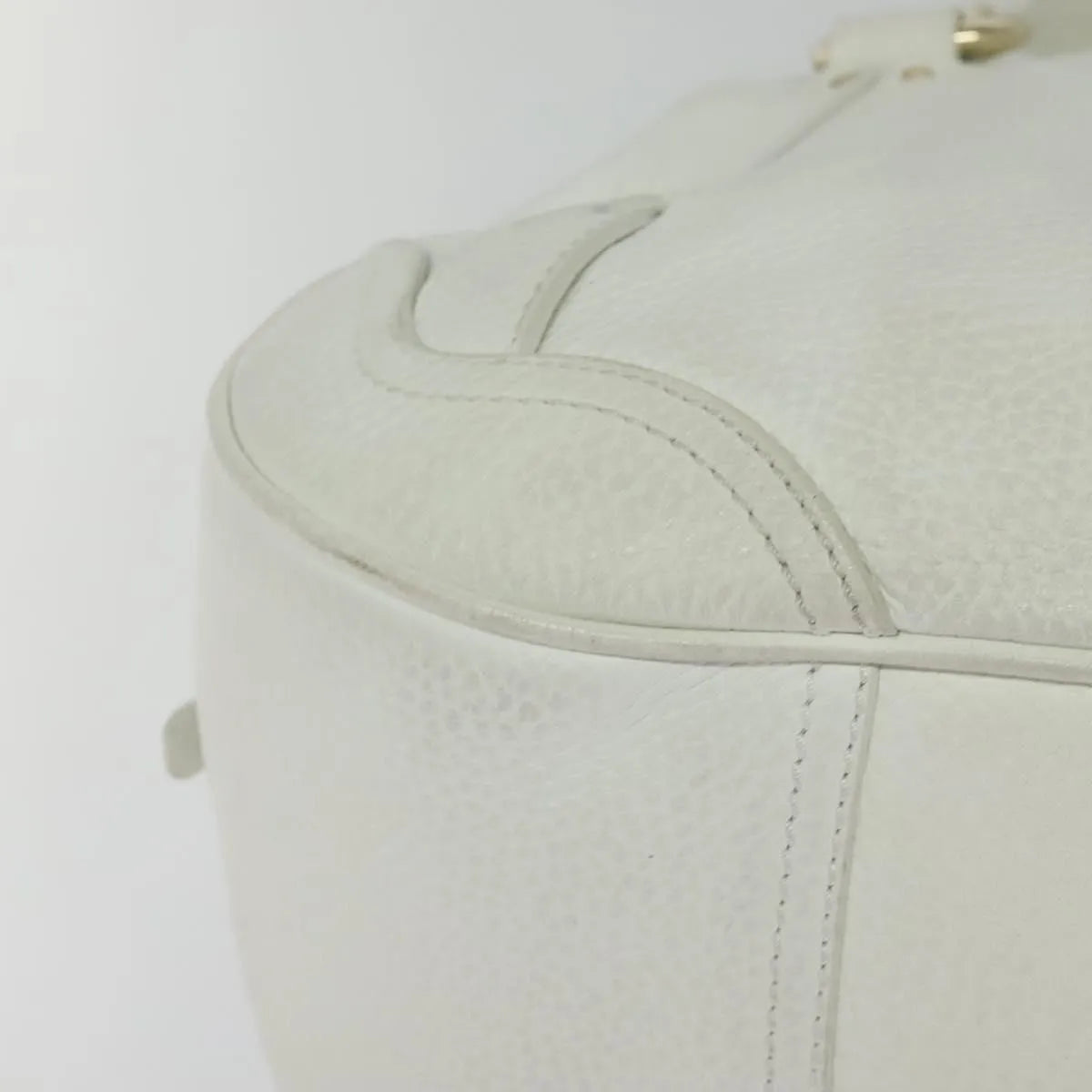 Celine Vintage Leather White Leather Handbag (Pre-Owned)