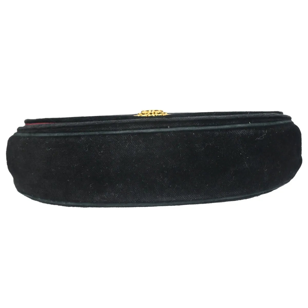 Chanel Vintage Crescent Flap Horizontal Quilted Velvet Black Velvet Shoulder Bag Bag (Pre-Owned)