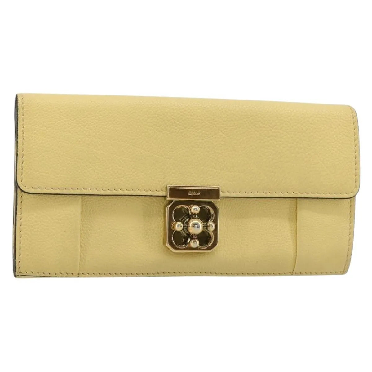 Chloe Marcie Continental Leather Yellow Leather Wallets Accessory (Pre-Owned)