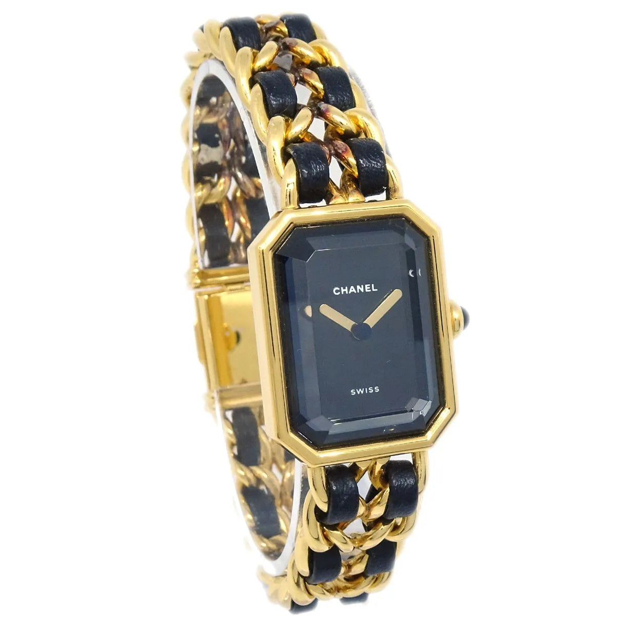 Chanel Premiere Rock Quartz Plated Metal And Leather Watch (Pre-Owned)