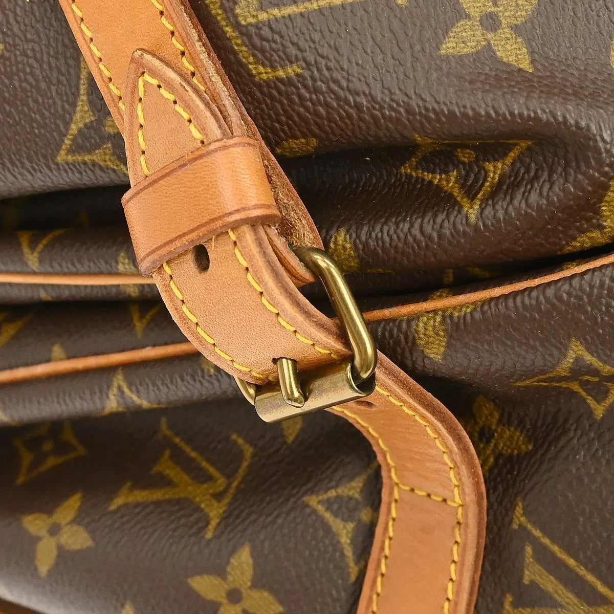 Louis Vuitton Saumur Handbag Monogram Canvas Brown Canvas Shoulder Bag Bag (Pre-Owned)