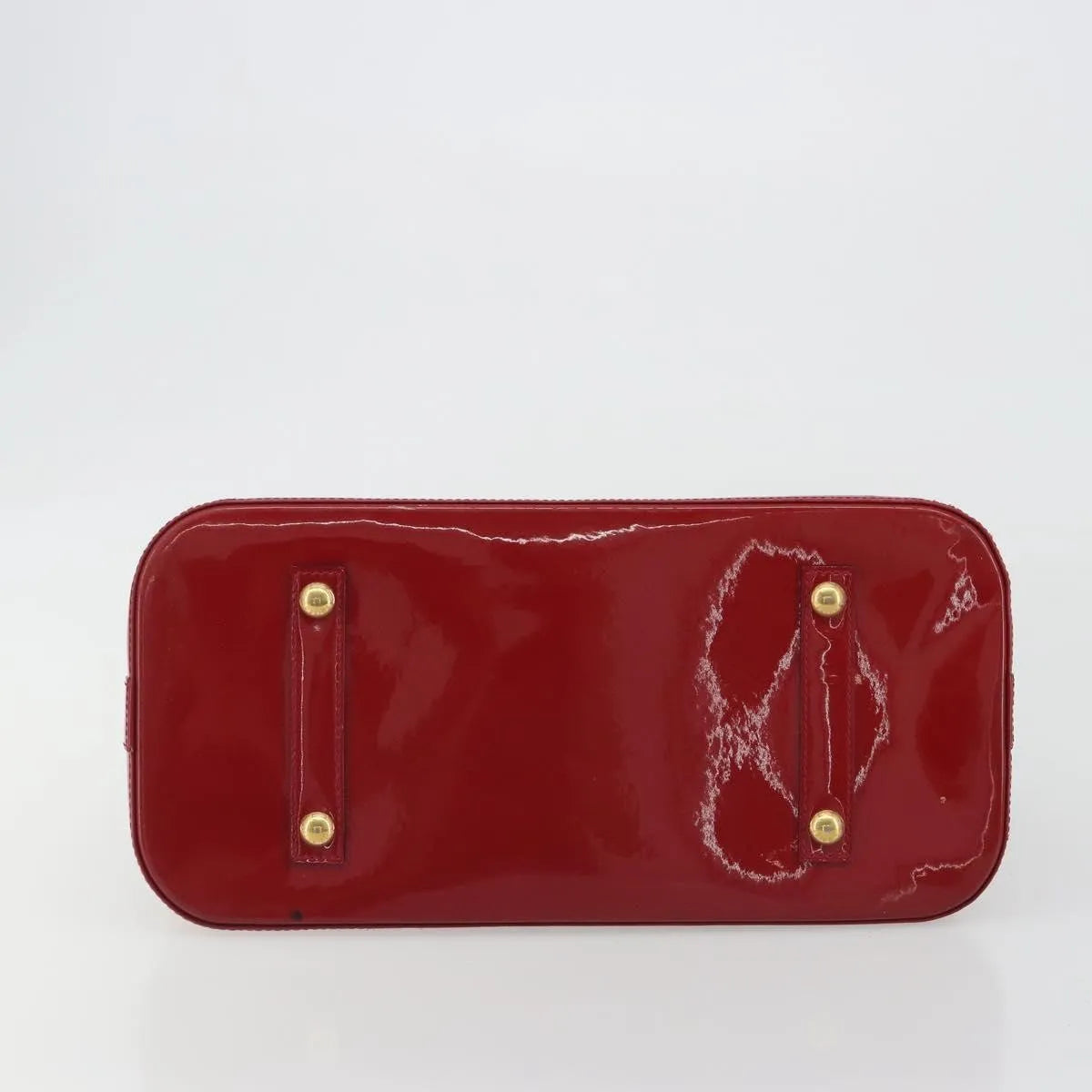 Louis Vuitton Alma Monogram Vernis Red Patent_Leather Handbag (Pre-Owned)