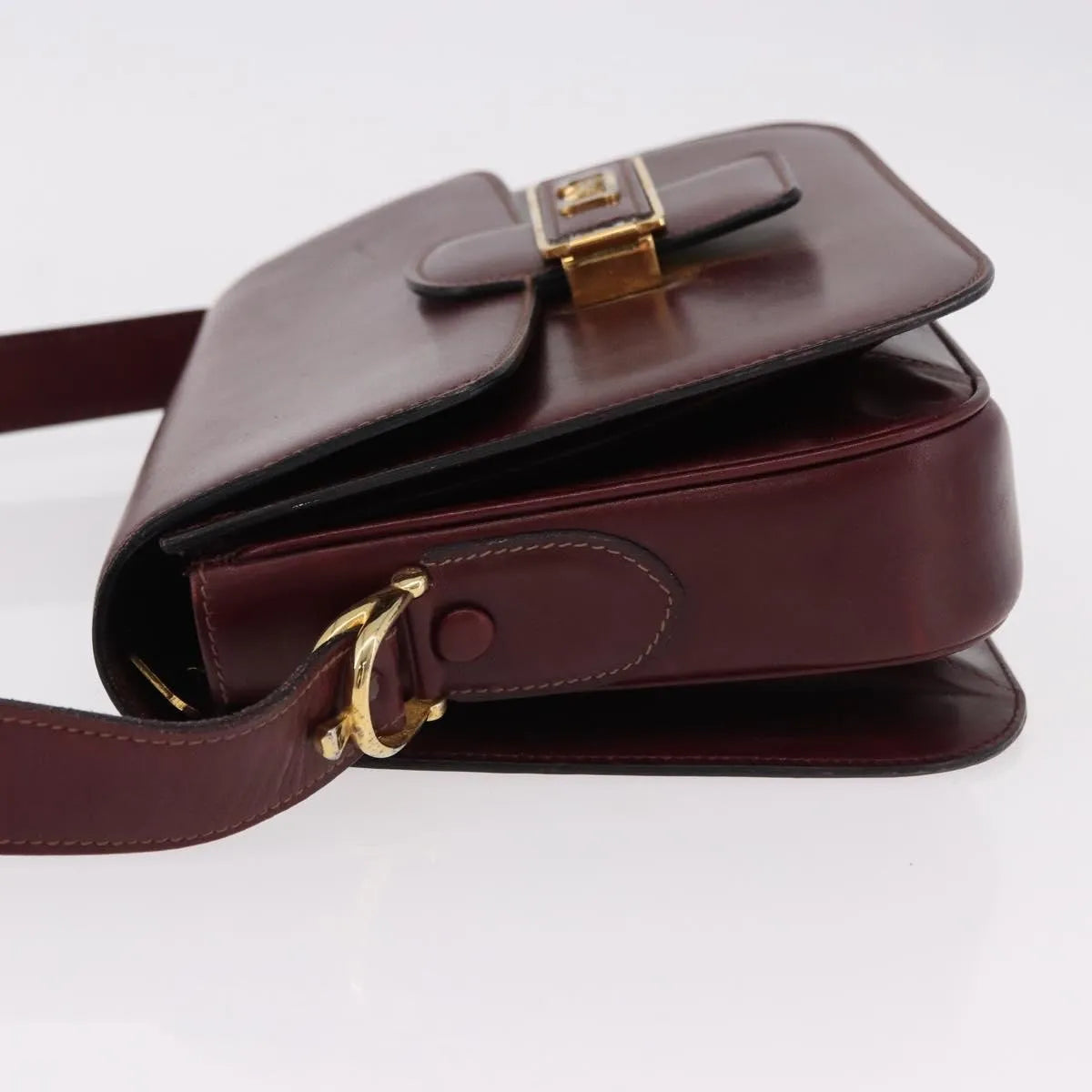 Celine Horse Carriage Leather Burgundy Leather Shoulder Bag Bag (Pre-Owned)