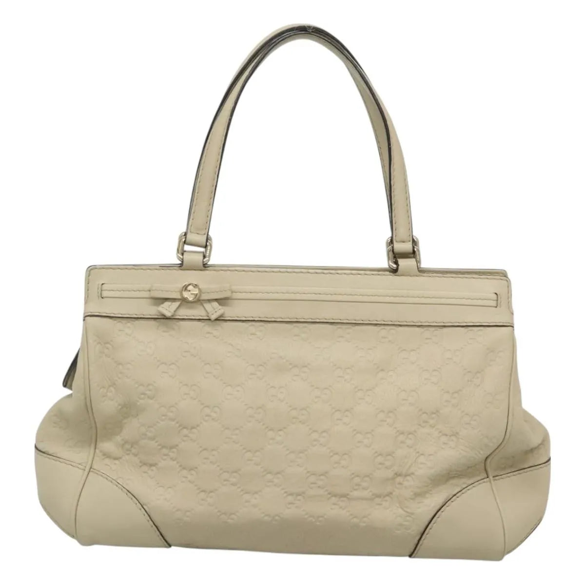 Gucci Mayfair Satchel Guccissima Leather Beige Leather Tote Bag Bag (Pre-Owned)