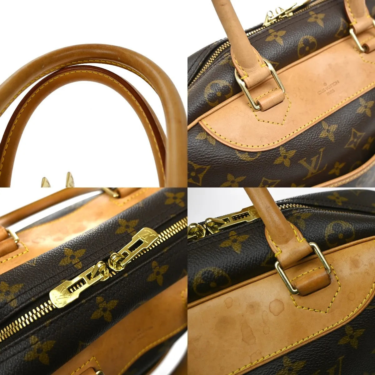 Louis Vuitton Deauville Monogram Brown Canvas Handbag (Pre-Owned)