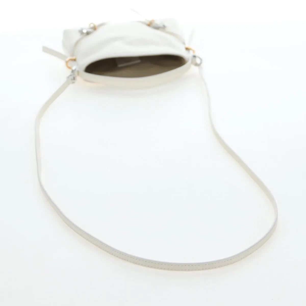 Givenchy Voyou Leather White Leather Shoulder Bag Bag (Pre-Owned)