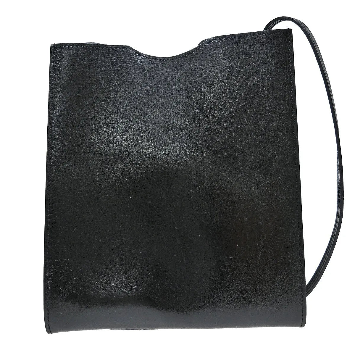 Hermes Onimaitou Leather Black Leather Shoulder Bag Bag (Pre-Owned)