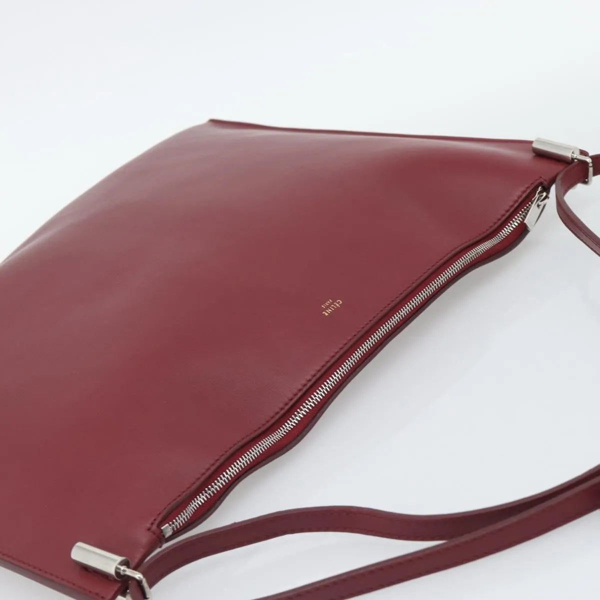 Celine Fortune Cookie Convertible Leather Burgundy Leather Shoulder Bag Bag (Pre-Owned)