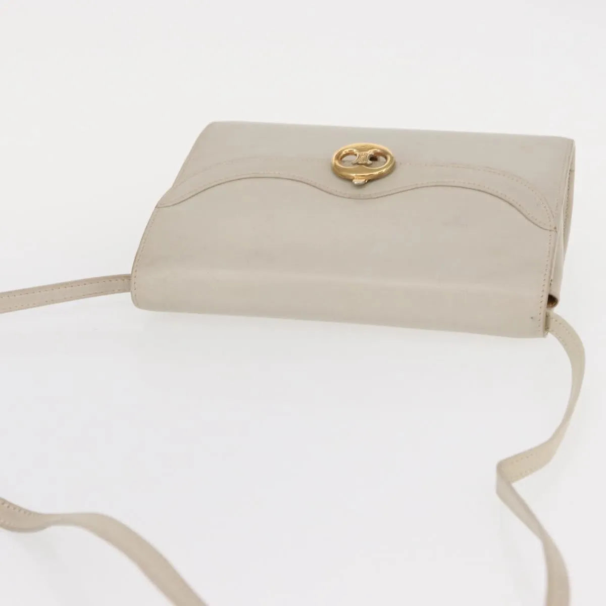 Celine Vintage Leather Ecru Leather Shoulder Bag Bag (Pre-Owned)