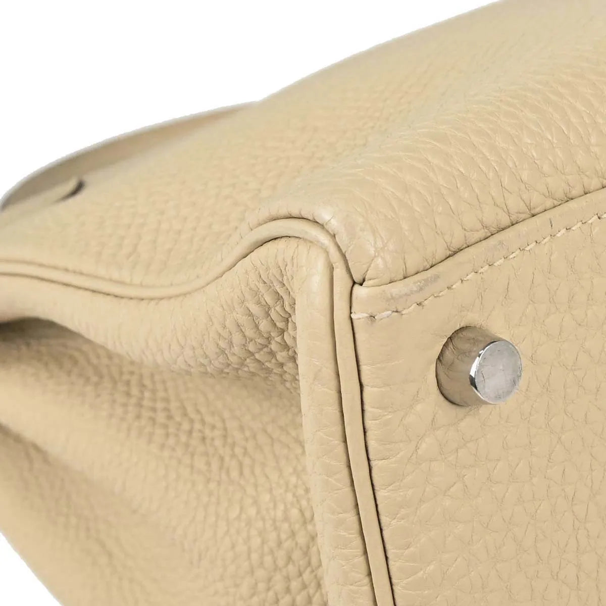 Hermes Kelly Retourne Togo Beige Leather Handbag (Pre-Owned)