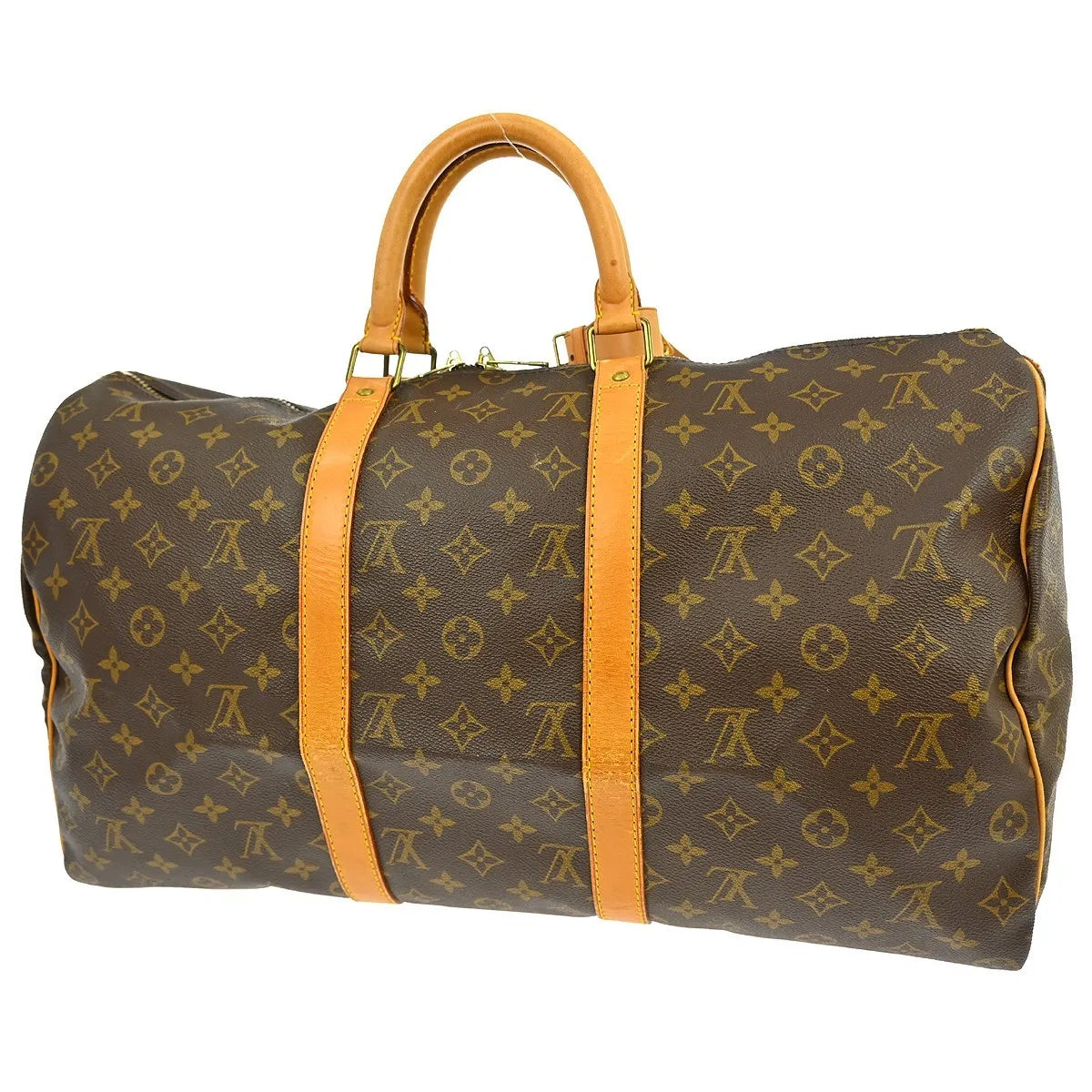 Louis Vuitton Keepall Bag Monogram Canvas Brown Canvas Travel Bag Bag (Pre-Owned)