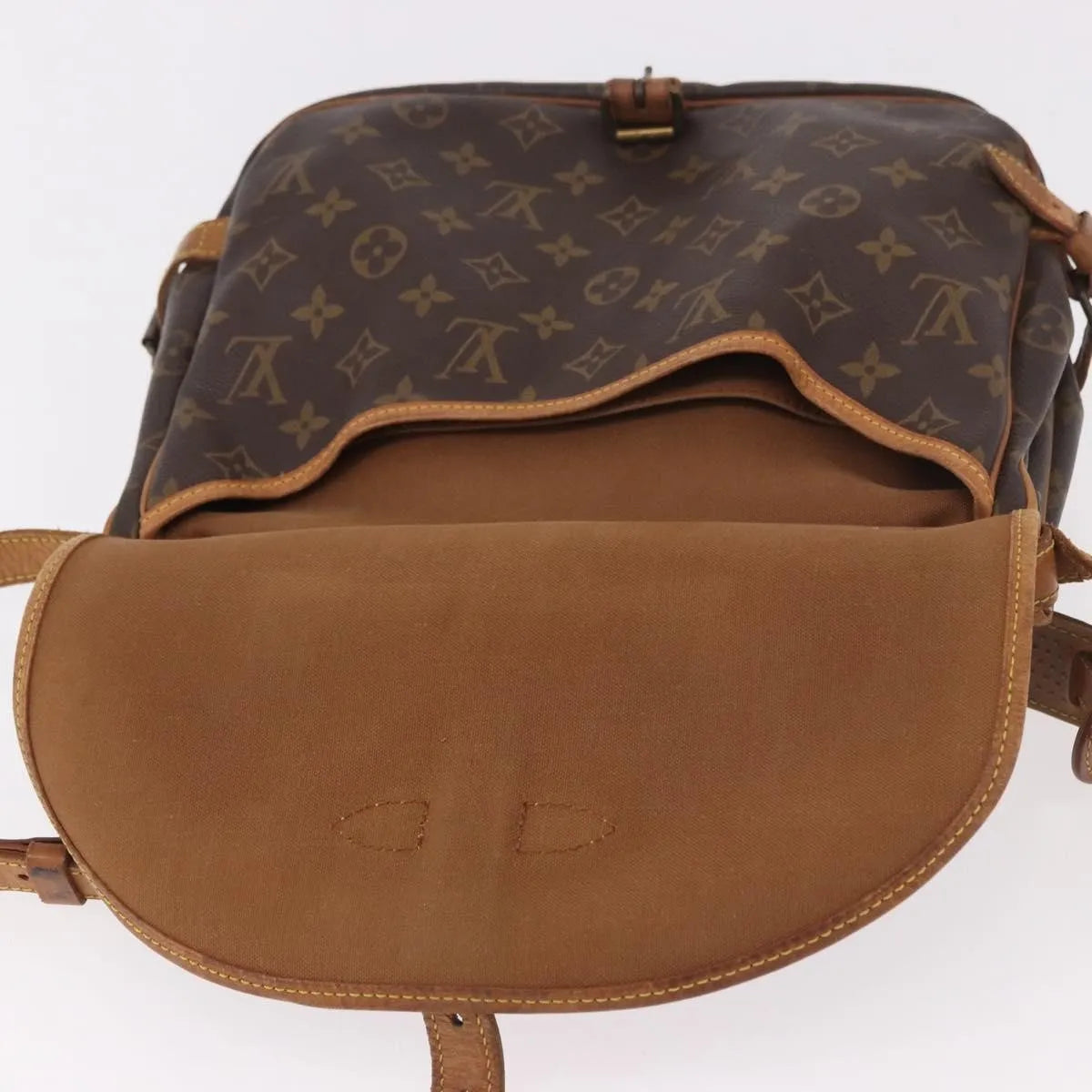 Louis Vuitton Saumur Monogram Canvas Brown Canvas Shoulder Bag Bag (Pre-Owned)