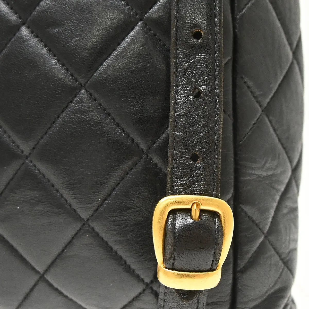 Chanel Duma Drawstring Quilted Leather Black Leather Backpack Bag (Pre-Owned)